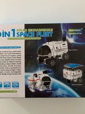 Solar Rechargeable Space Fleet Kids Toy - White and Black